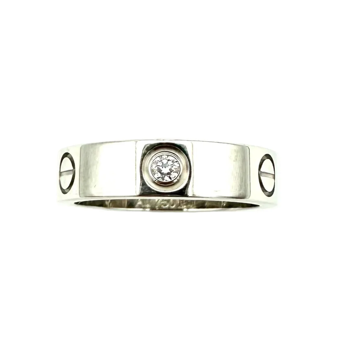 Bague Alliance CARTIER "Love" en or blanc et diamants - Image 2