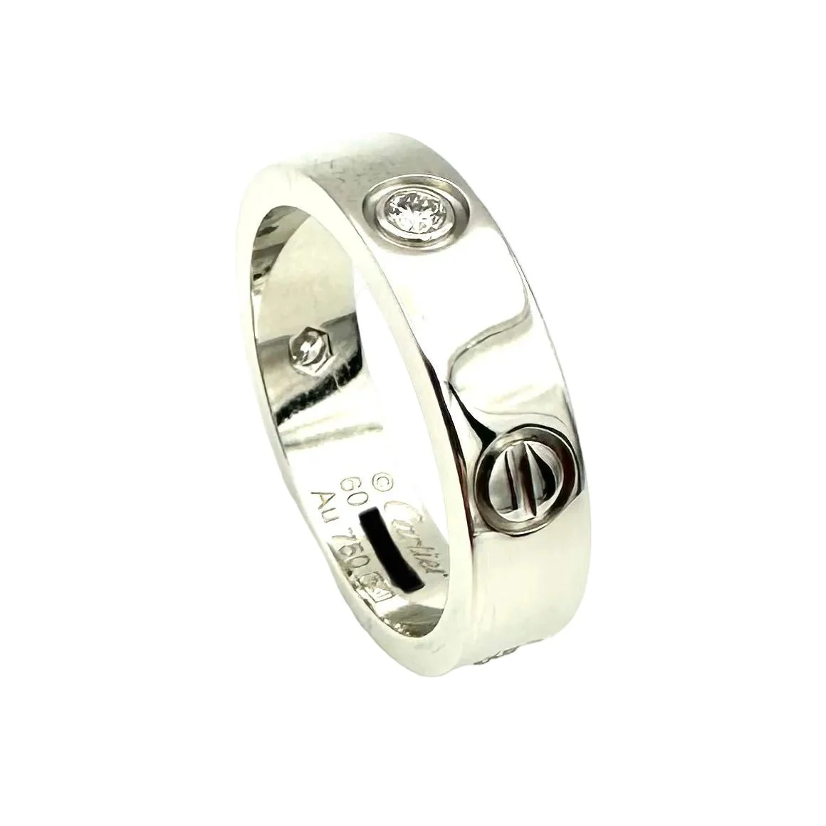 Bague Alliance CARTIER "Love" en or blanc et diamants - Image 4