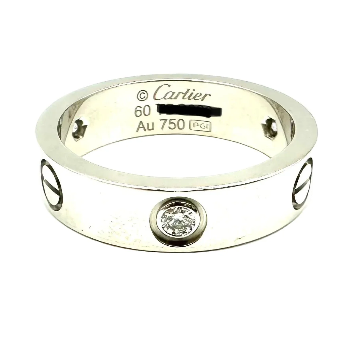Bague Alliance CARTIER "Love" en or blanc et diamants - Image 6