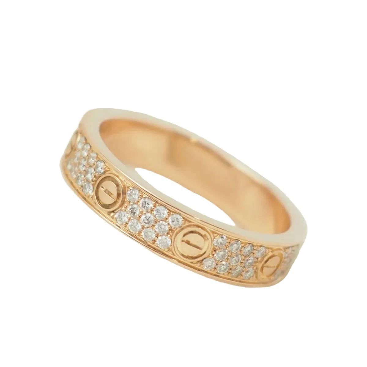 Bague Alliance CARTIER "Love PM" en or rose et diamants - Image 4