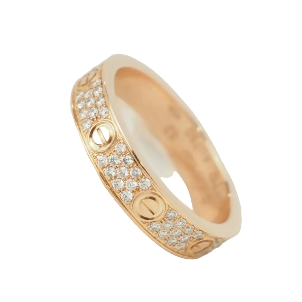 Bague Alliance CARTIER "Love PM" en or rose et diamants - Image 5