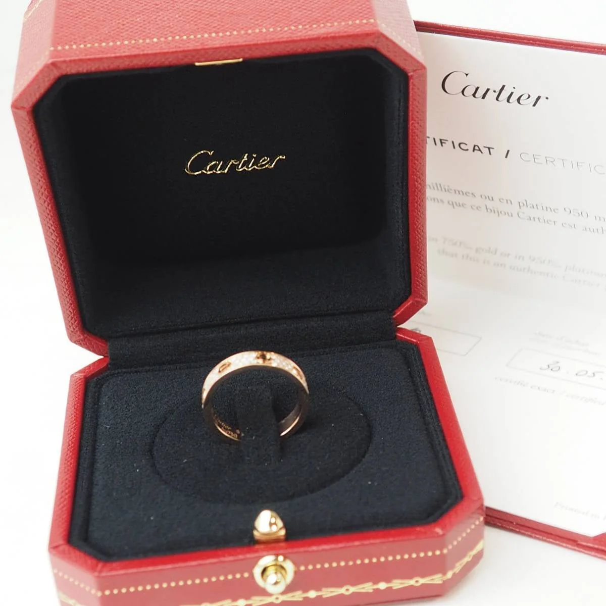 Bague Alliance CARTIER "Love PM" en or rose et diamants - Image 6