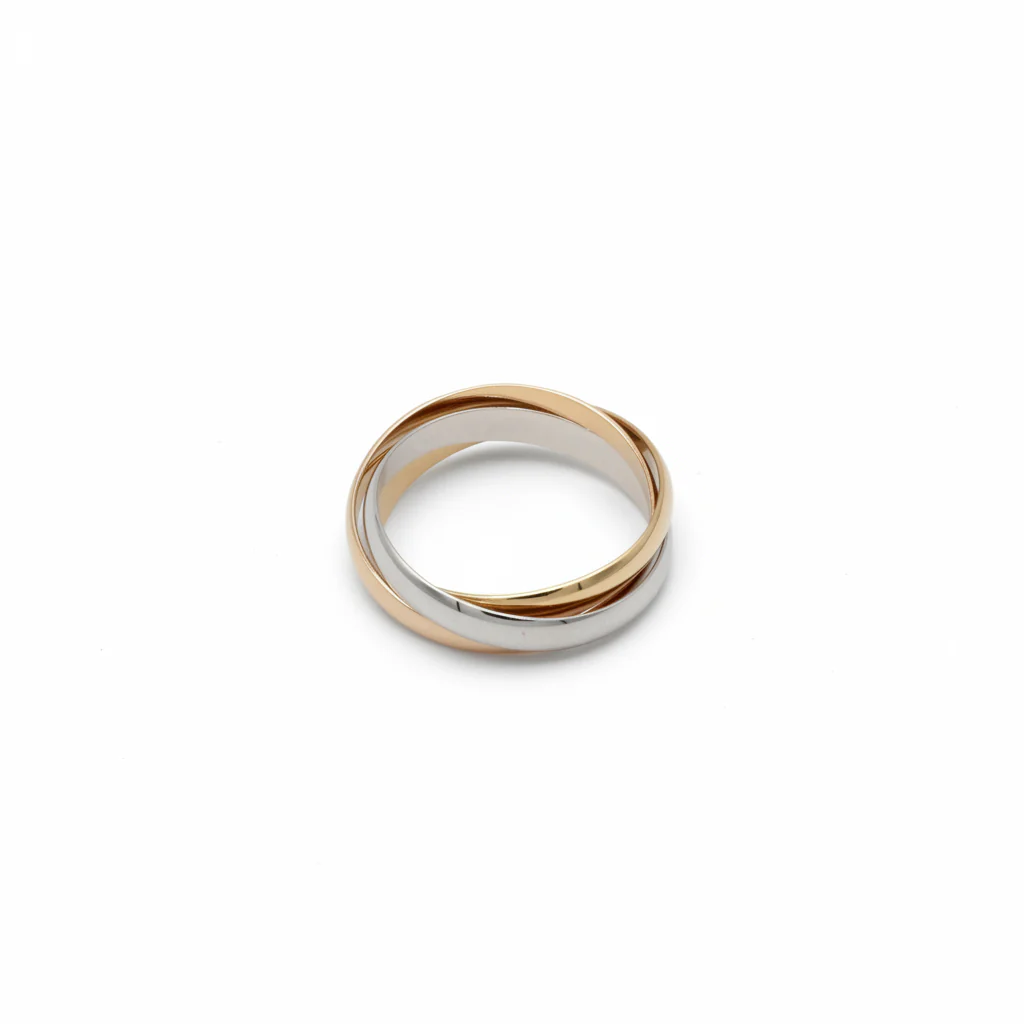 Bague Alliance en or blanc, or jaune et or rose - Image 3