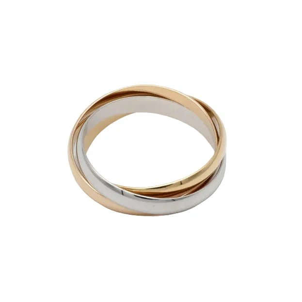 Bague Alliance en or blanc, or jaune et or rose - Image 7