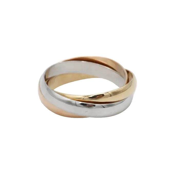 Bague Alliance en or blanc, or jaune et or rose - Image 8
