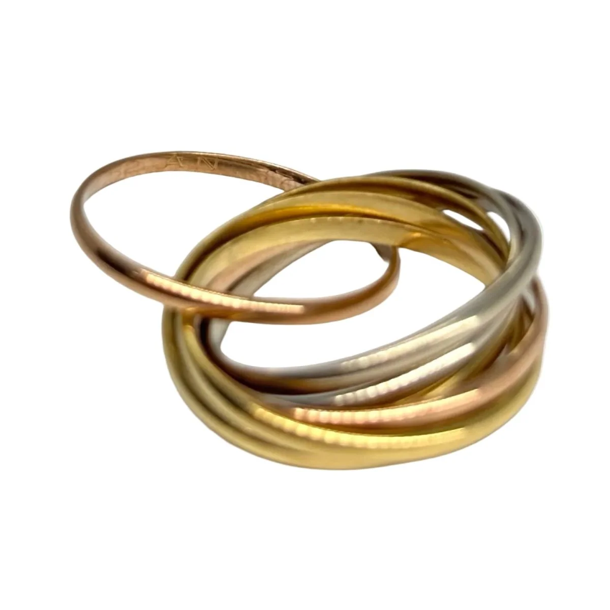 Bague Alliance CARTIER "Trinity" en or blanc, or jaune et or rose - Image 3