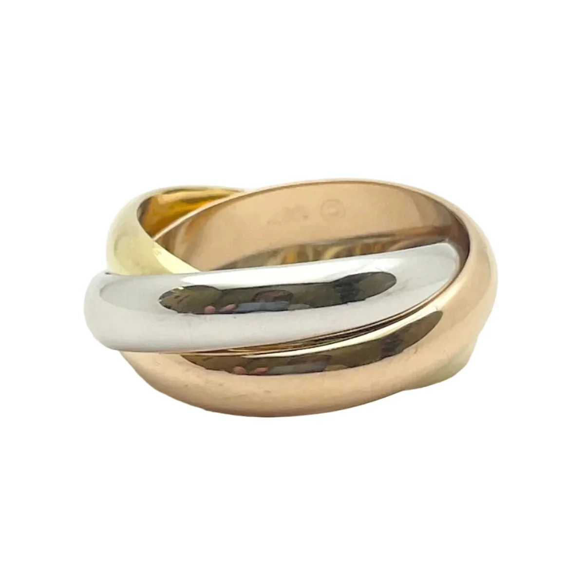Bague Alliance CARTIER "Trinity" en or blanc, or jaune et or rose - Image 2