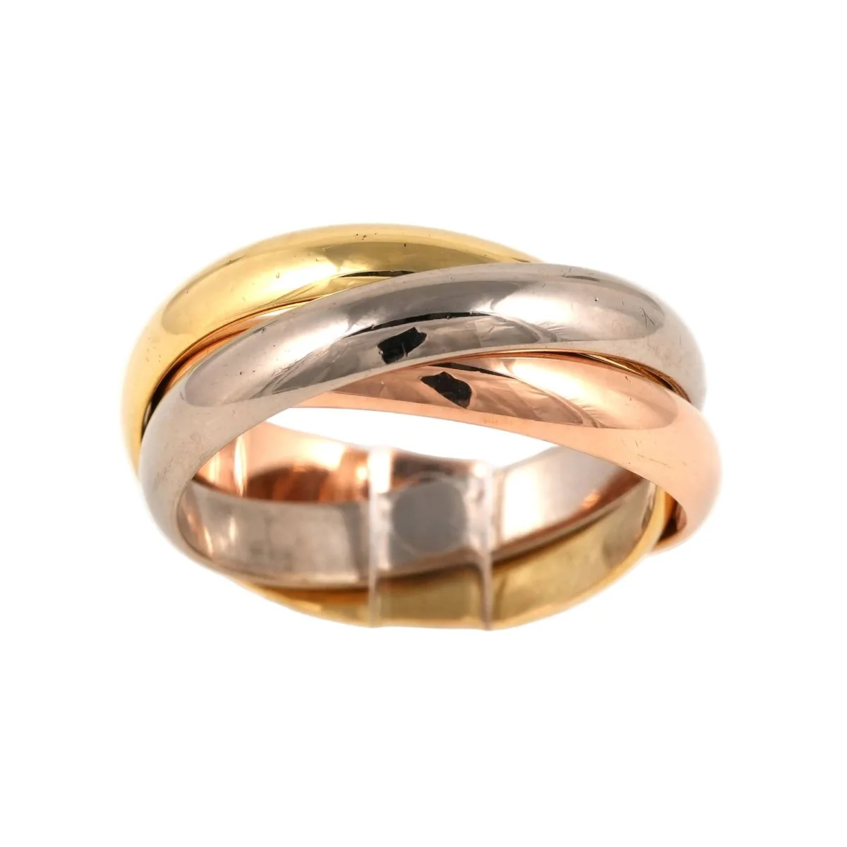 Bague Alliance CARTIER "Trinity" en or blanc, or jaune et or rose - Image 2