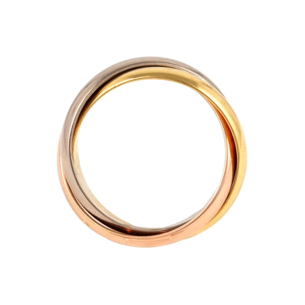 Bague Alliance CARTIER "Trinity" en or blanc, or jaune et or rose - Image 7