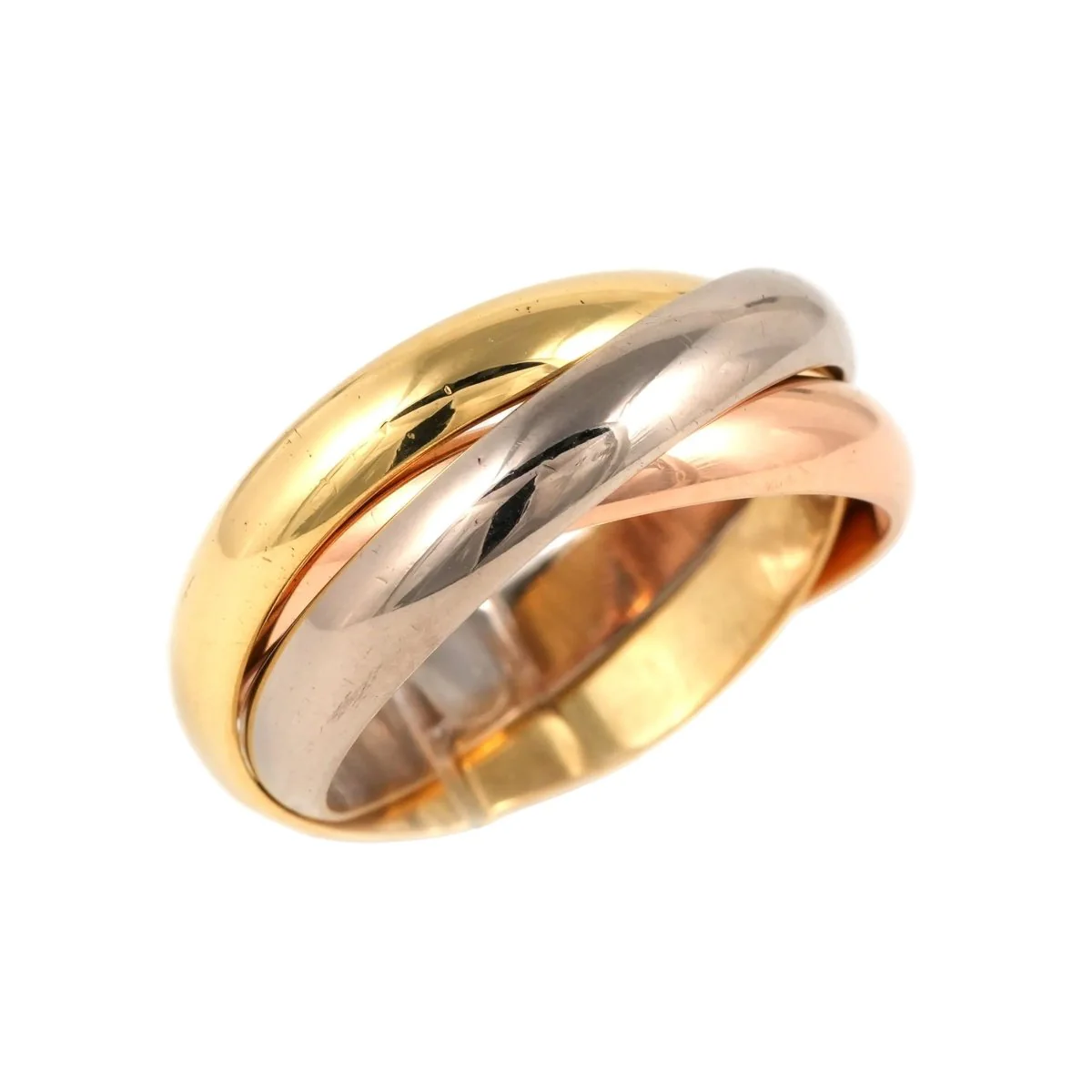 Bague Alliance CARTIER "Trinity" en or blanc, or jaune et or rose - Image 8