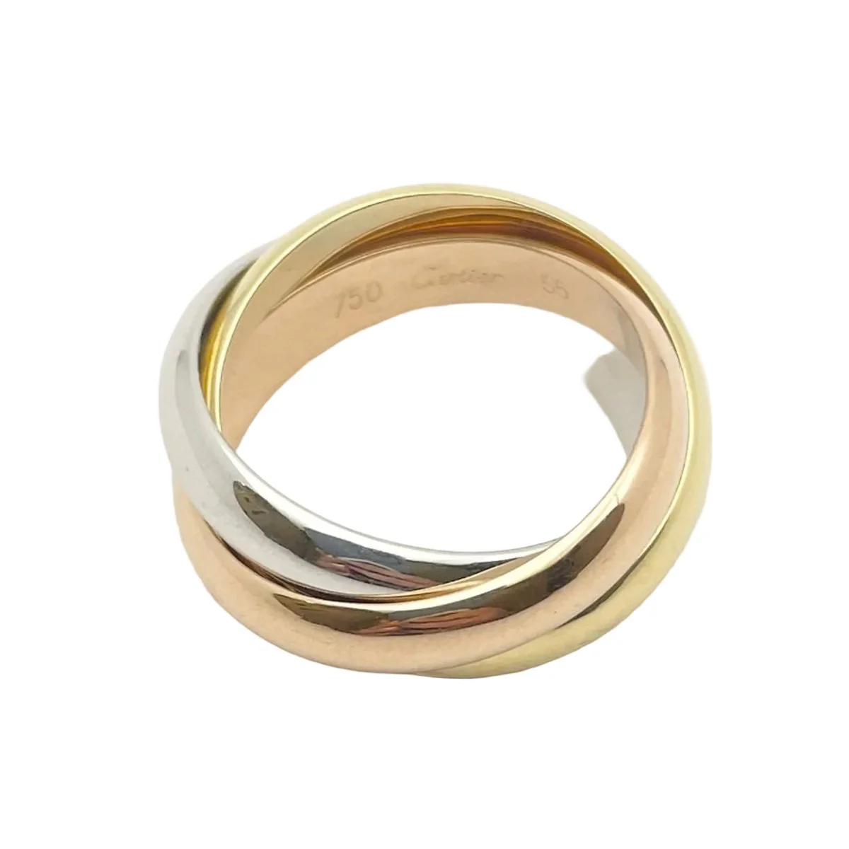 Bague Alliance CARTIER "Trinity" en or blanc, or jaune et or rose - Image 5