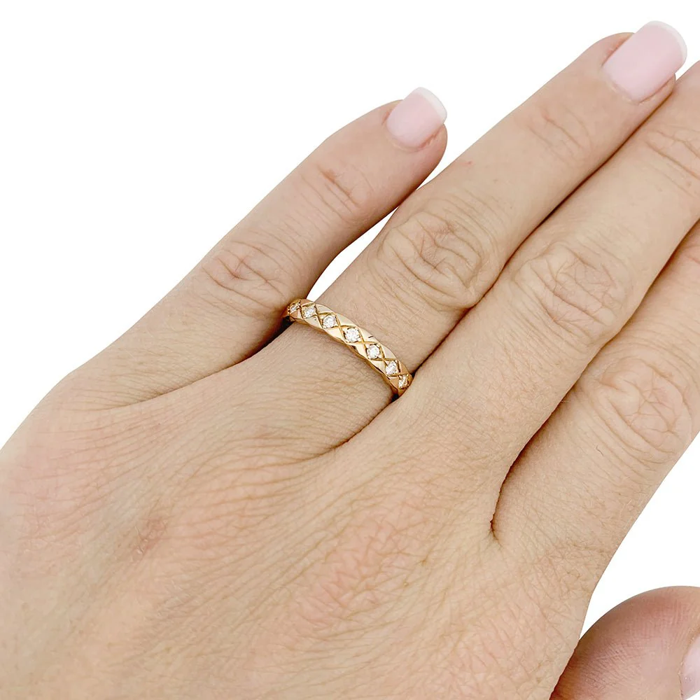 Alliance CHANEL, "Coco Crush" en or rose et diamants. - Image 6