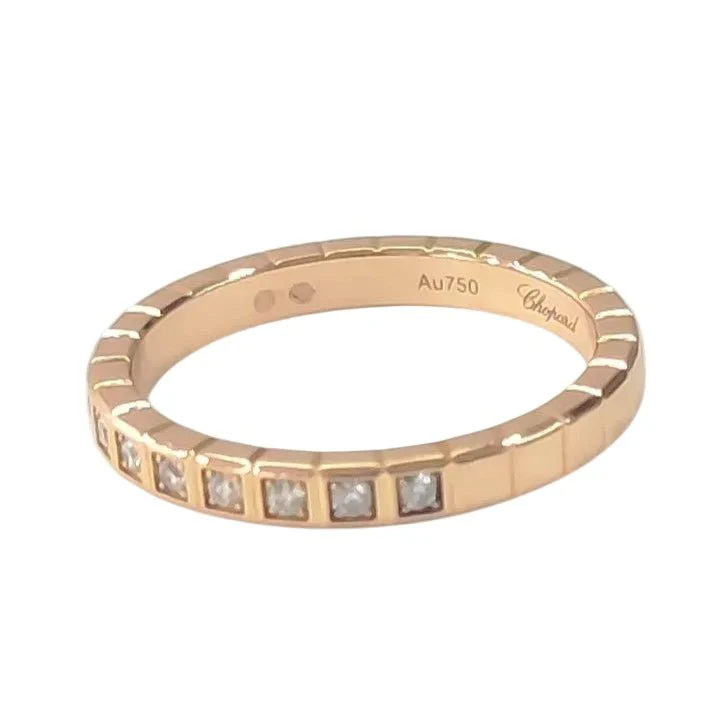 Bague Alliance CHOPARD "Ice Cube" en or rose et diamants - Image 2