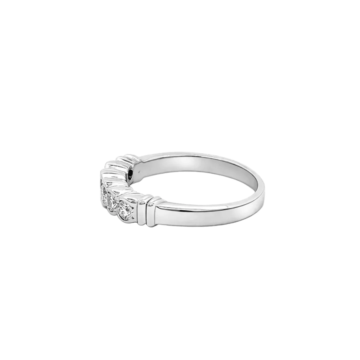 Bague Alliance en or blanc et diamants - Image 3