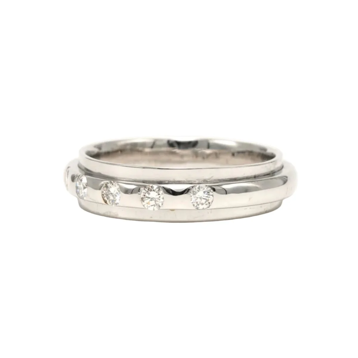 Bague Alliance en or blanc et diamants - Image 2