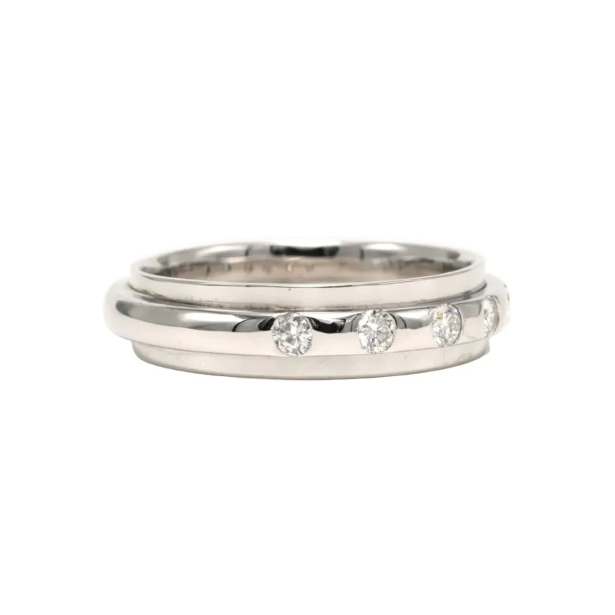 Bague Alliance en or blanc et diamants - Image 6