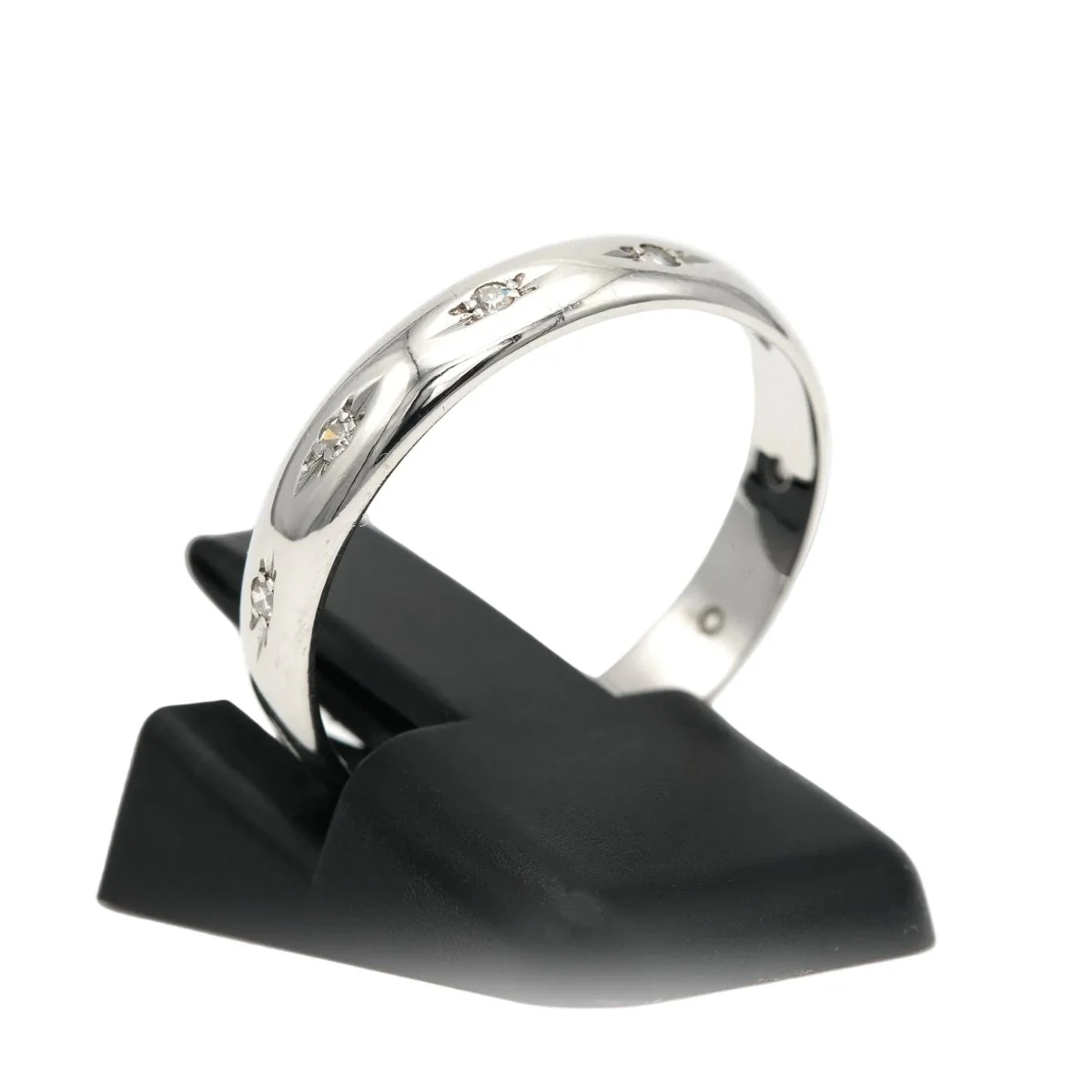 Bague Alliance en or blanc et diamants - Image 3