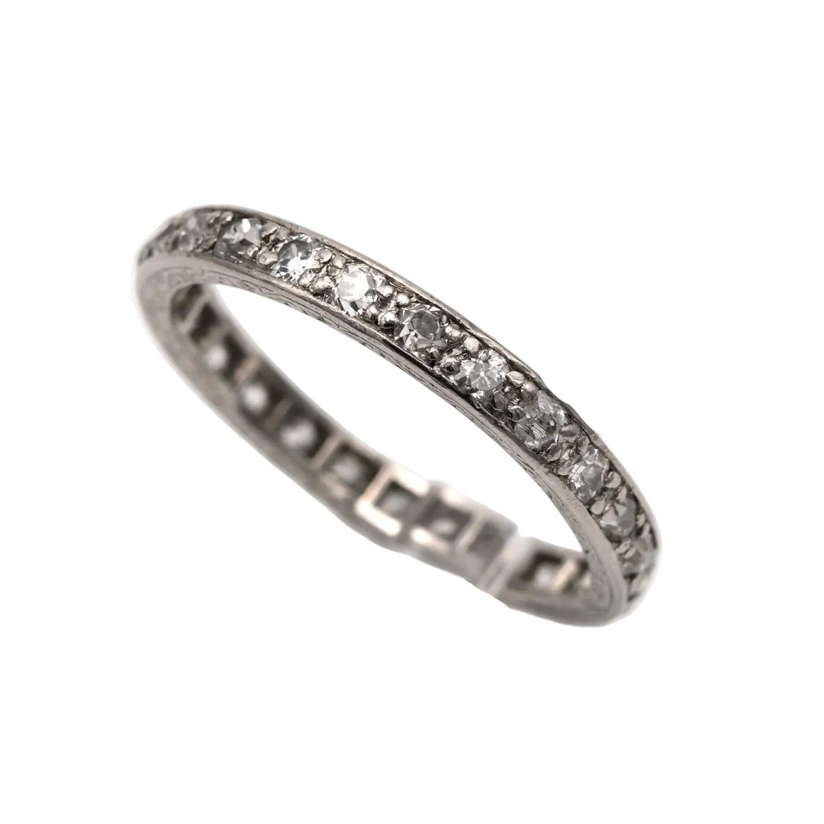 Bague Alliance en or blanc et diamants - Image 3