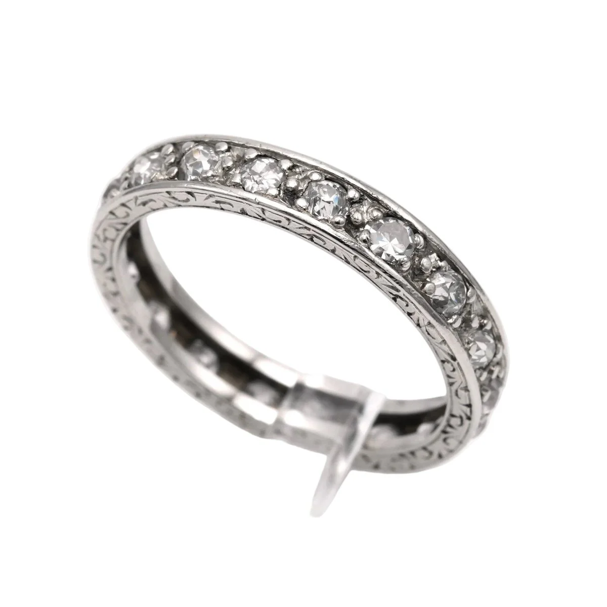 Bague Alliance en or blanc et diamants - Image 2
