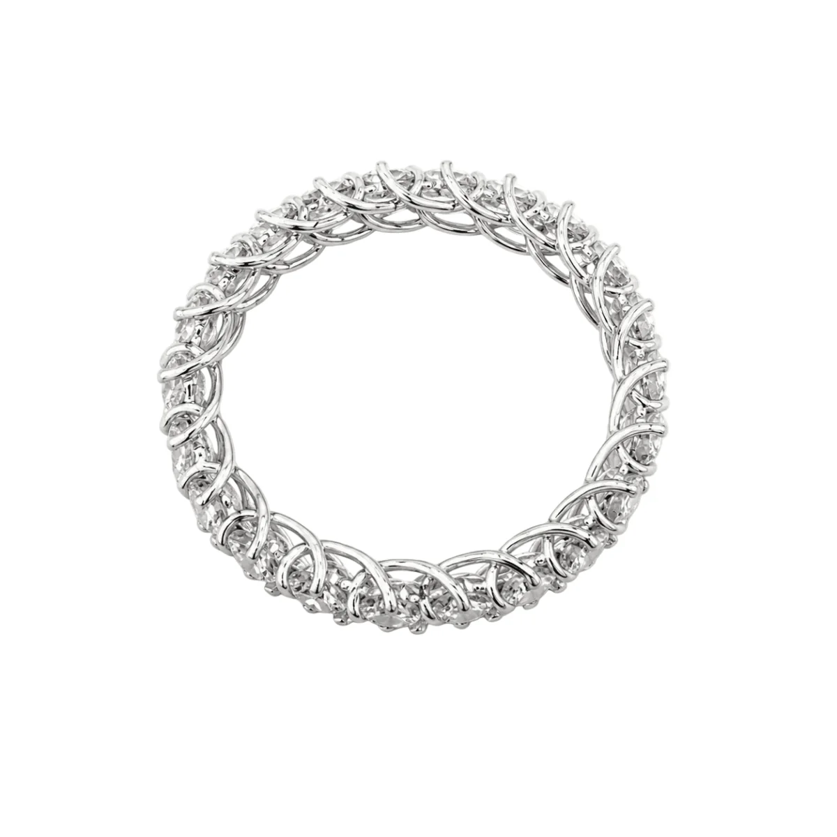 Bague Alliance en or blanc et diamants - Image 3