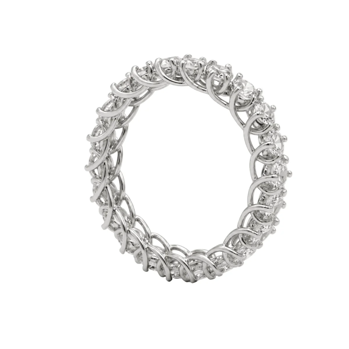 Bague Alliance en or blanc et diamants - Image 4