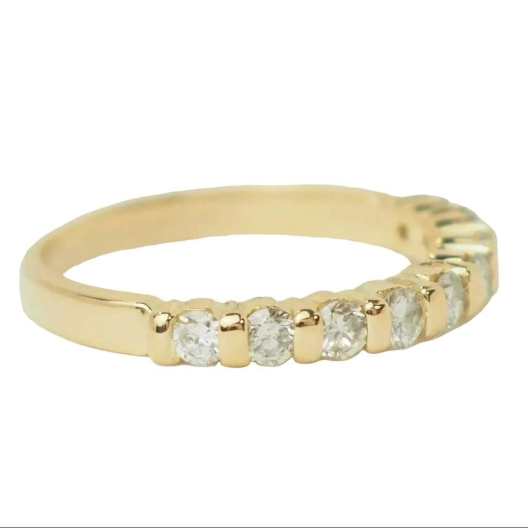 Bague Alliance en or jaune et diamants - Image 4