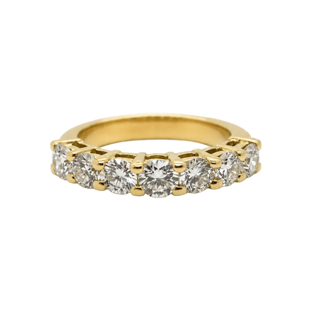 Bague Alliance en or jaune et diamants - Image 7