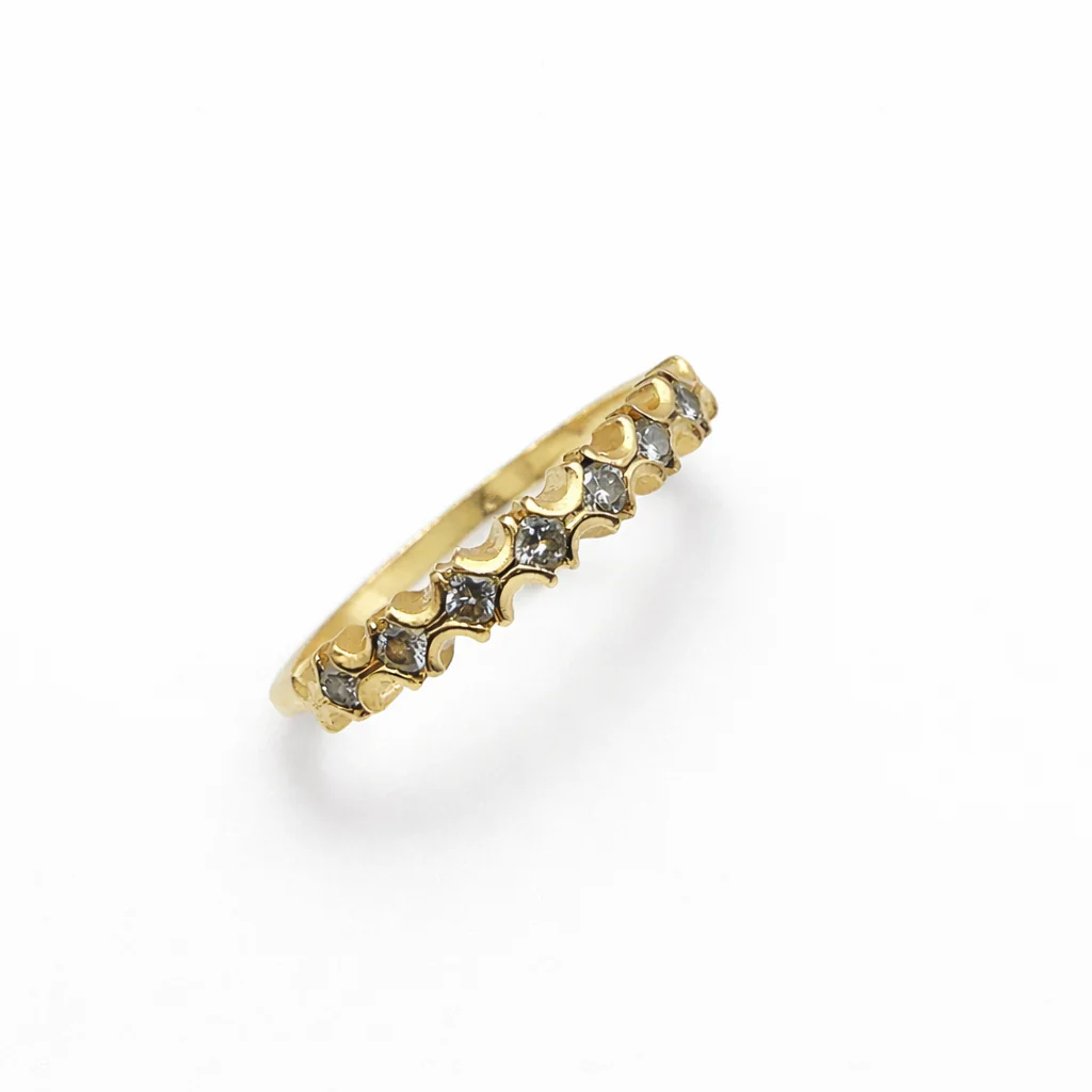 Bague Alliance en or jaune et diamants - Image 4