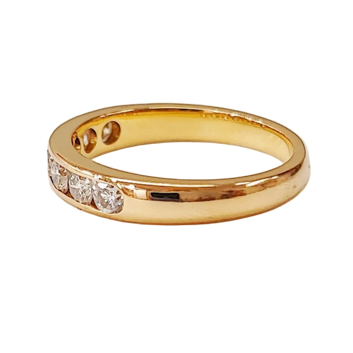Bague Alliance en or jaune et diamants - Image 3