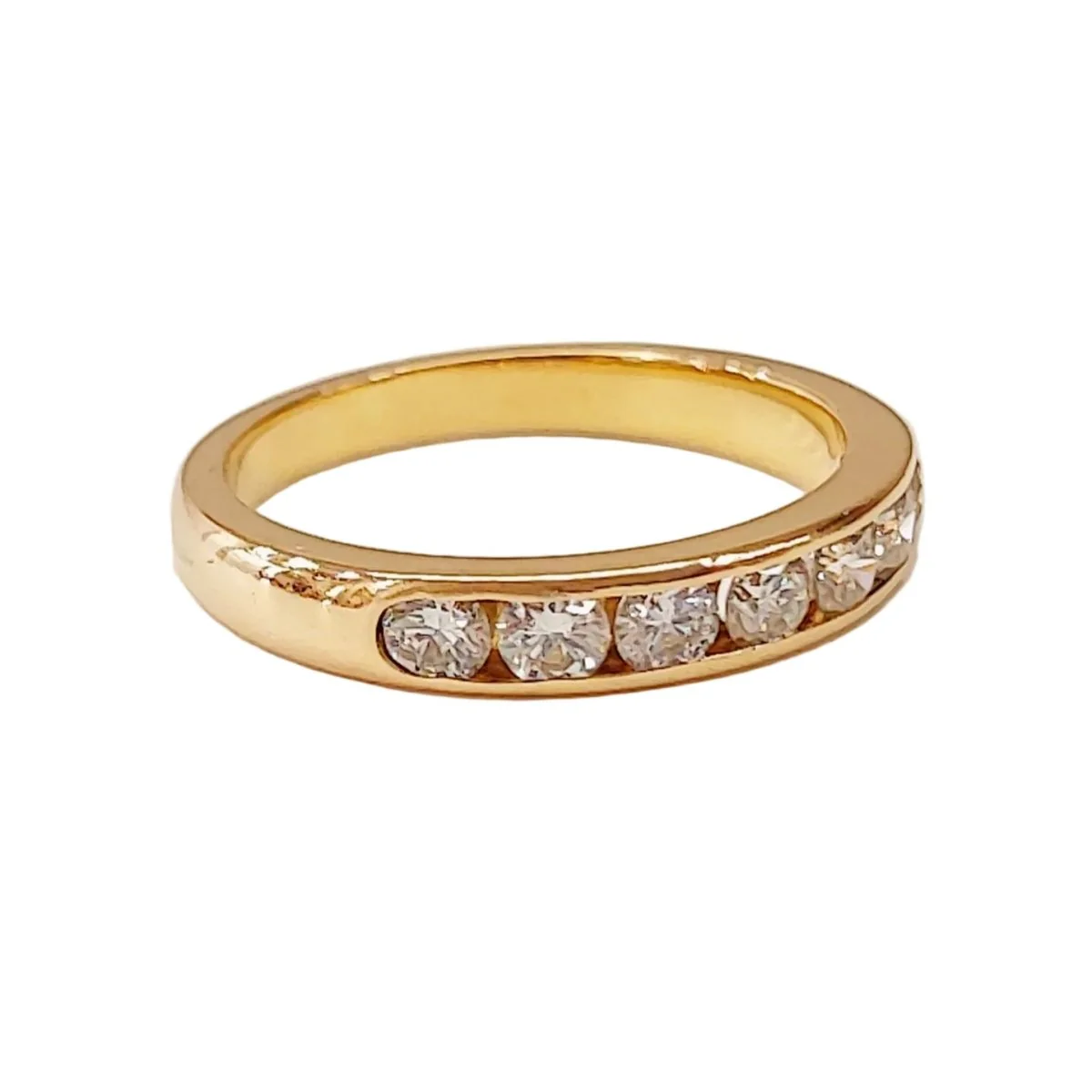 Bague Alliance en or jaune et diamants - Image 5