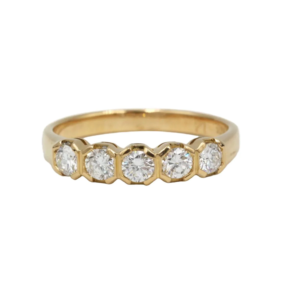 Bague Alliance en or jaune et diamants