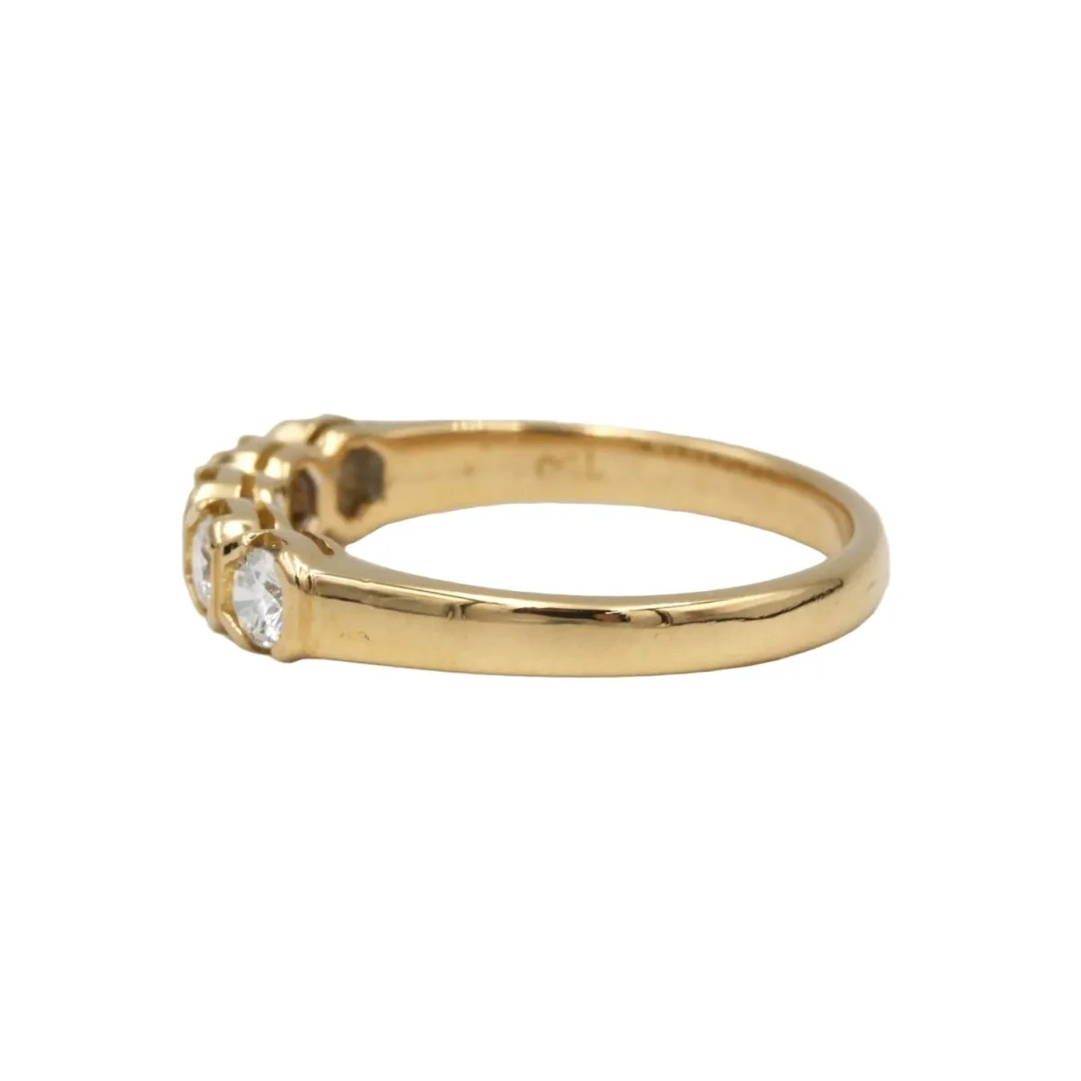 Bague Alliance en or jaune et diamants - Image 2