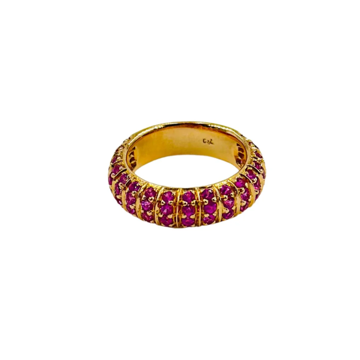Bague Alliance en or jaune et saphirs