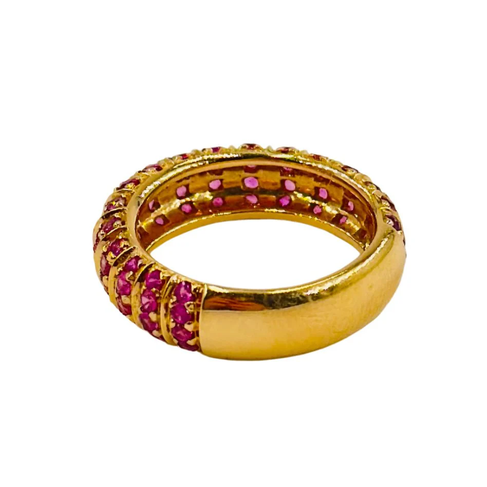 Bague Alliance en or jaune et saphirs - Image 3