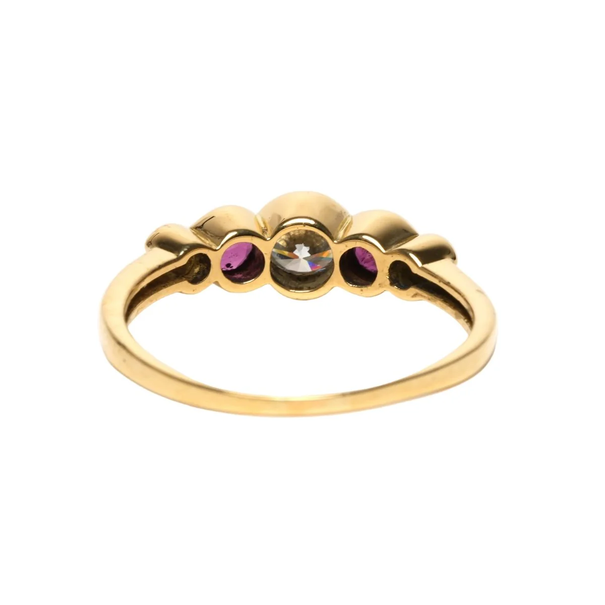 Bague Alliance en or jaune, rubis et diamants - Image 10