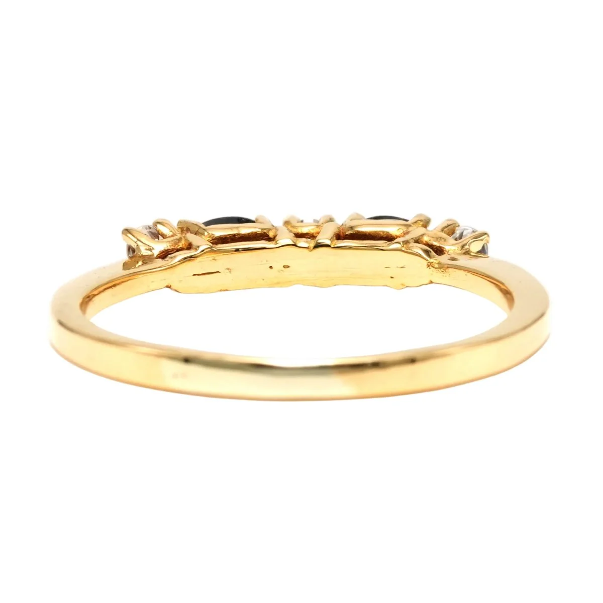Bague Alliance en or jaune, saphirs et diamants - Image 10