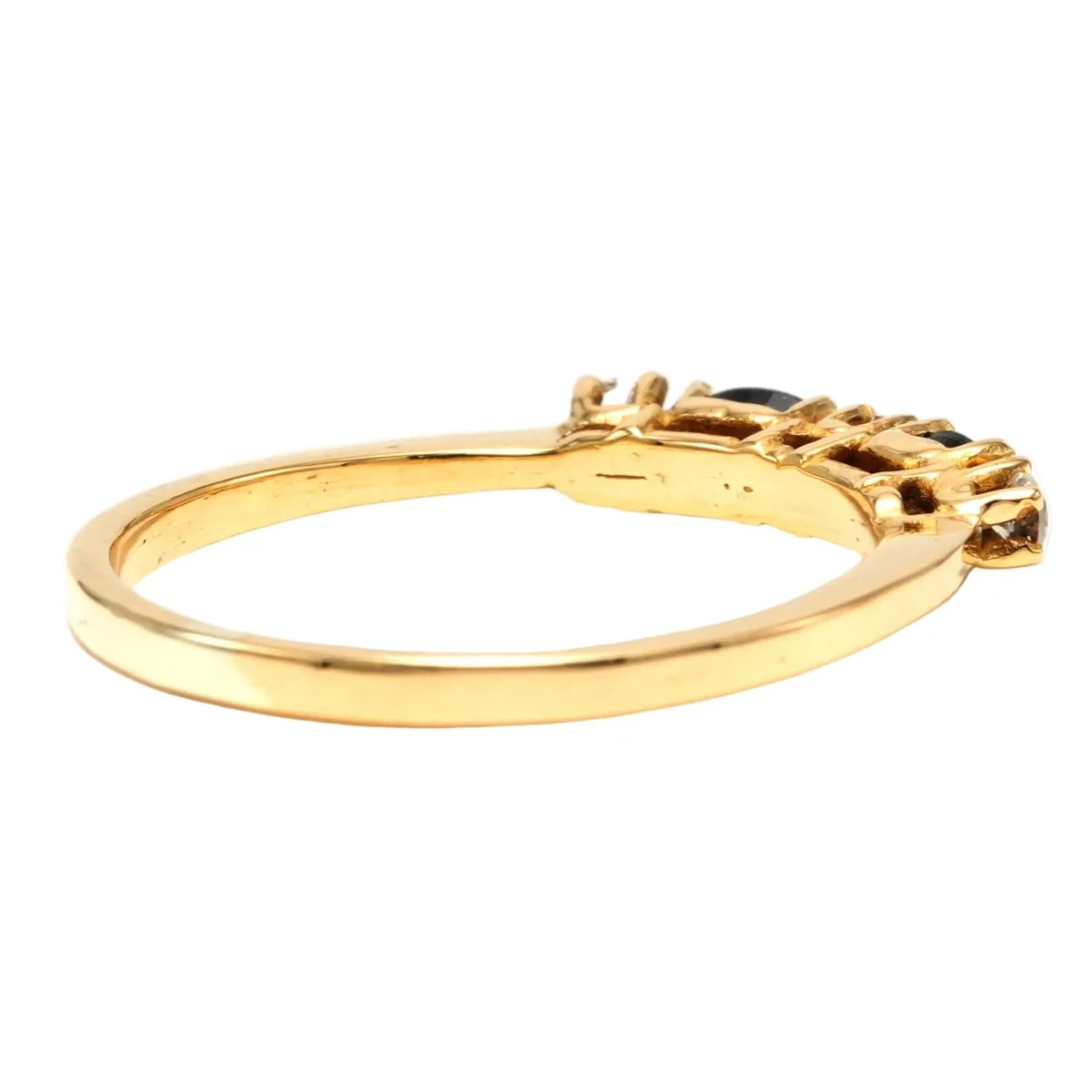 Bague Alliance en or jaune, saphirs et diamants - Image 11