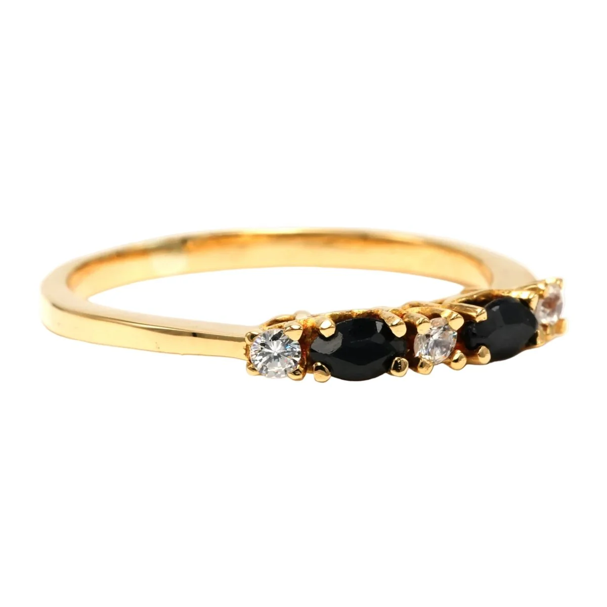 Bague Alliance en or jaune, saphirs et diamants - Image 12
