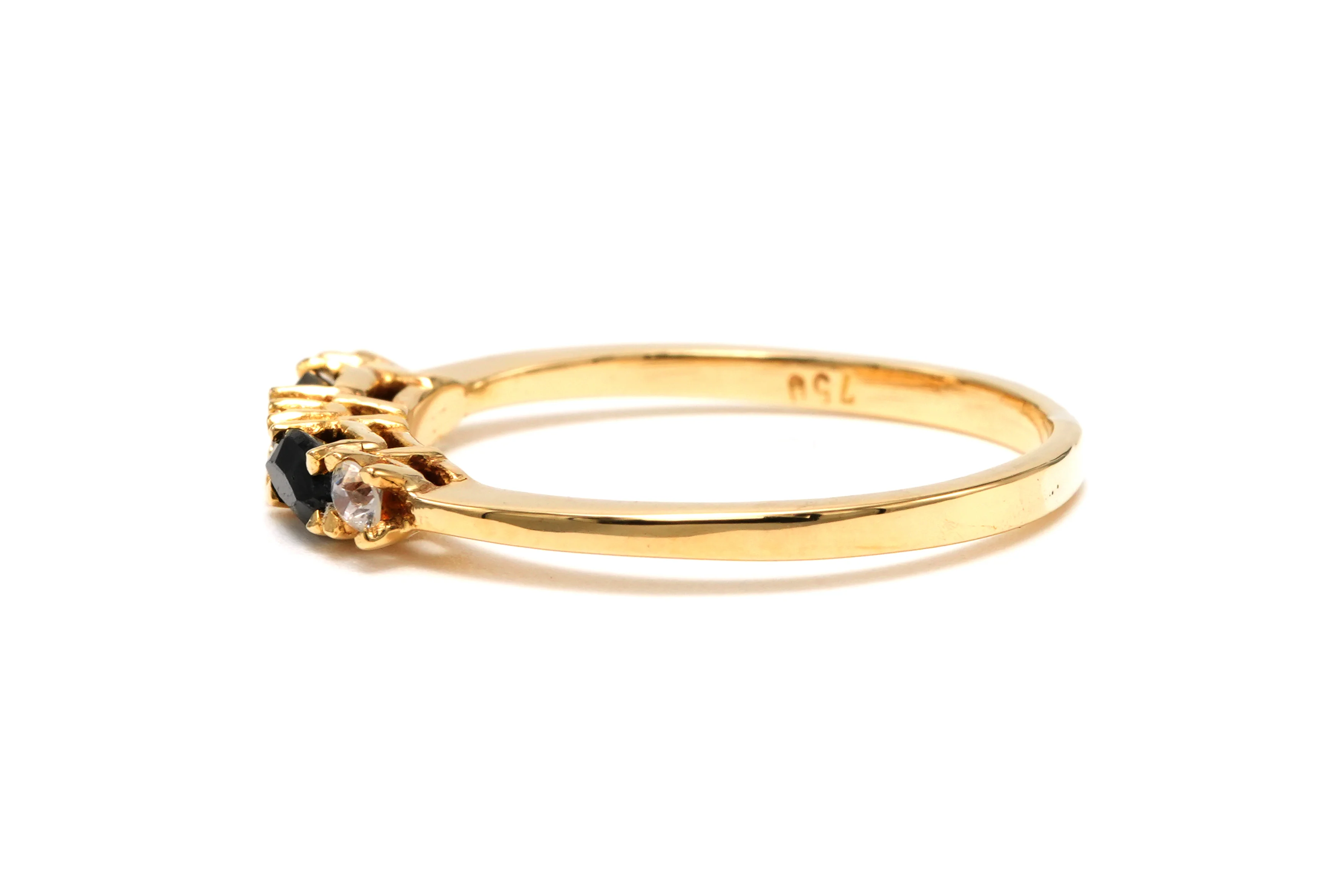 Bague Alliance en or jaune, saphirs et diamants - Image 3