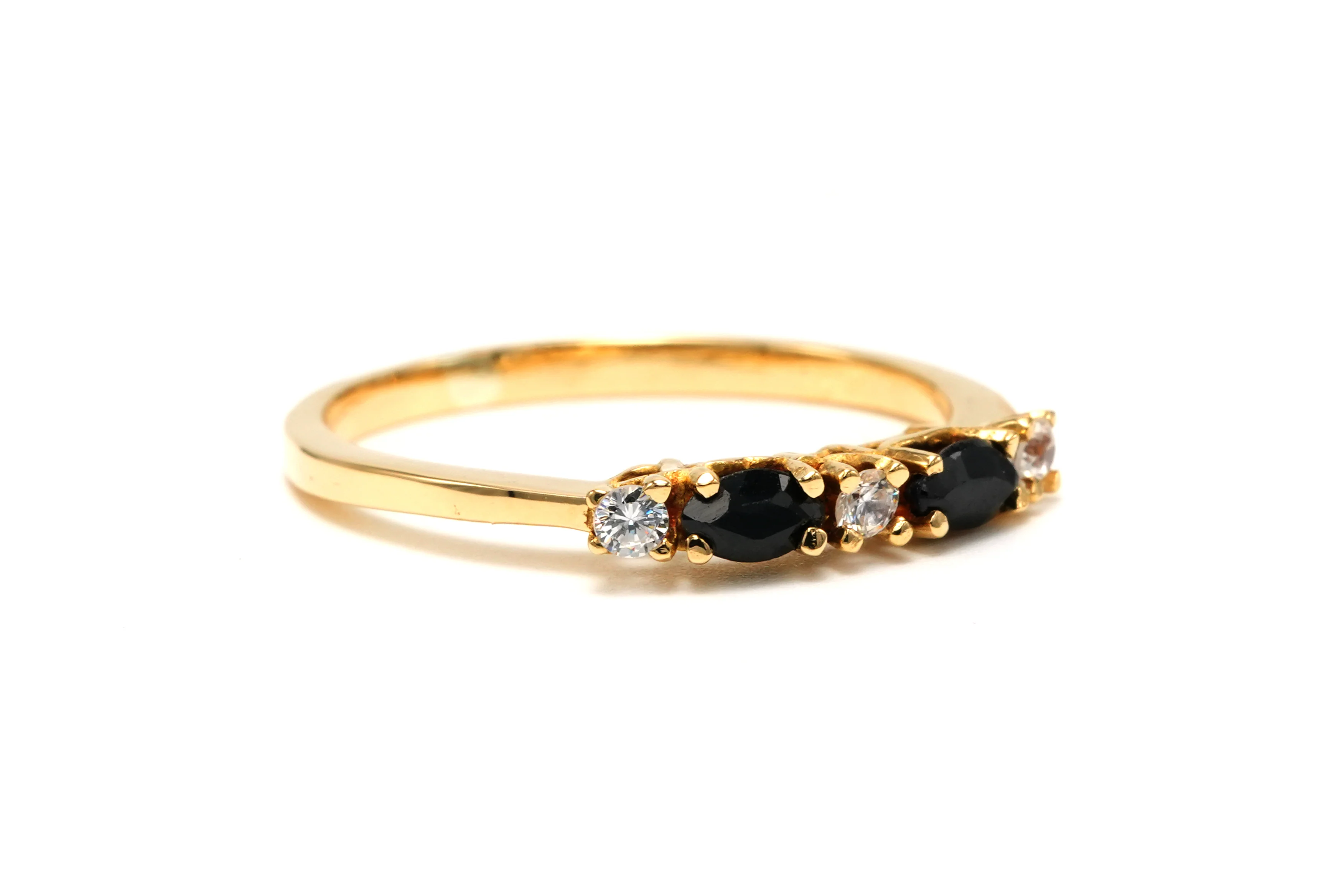 Bague Alliance en or jaune, saphirs et diamants - Image 6