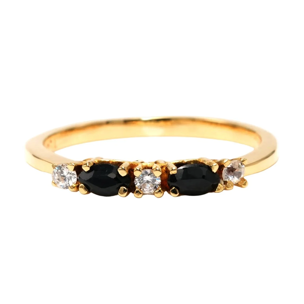 Bague Alliance en or jaune, saphirs et diamants - Image 7