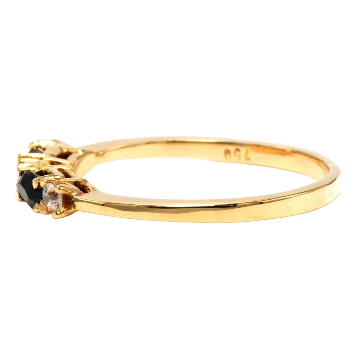 Bague Alliance en or jaune, saphirs et diamants - Image 9