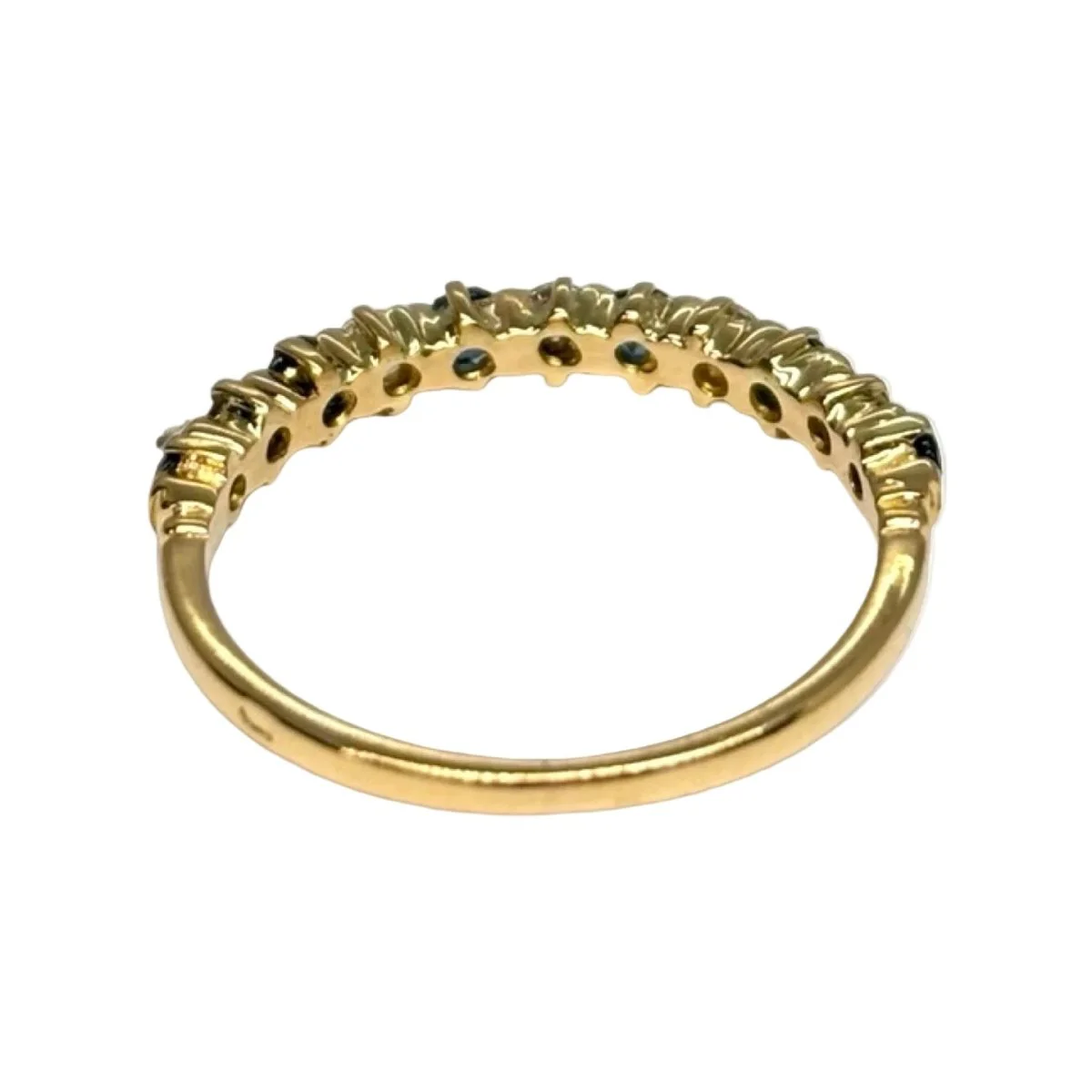 Bague Alliance en or jaune, saphirs et diamants - Image 4