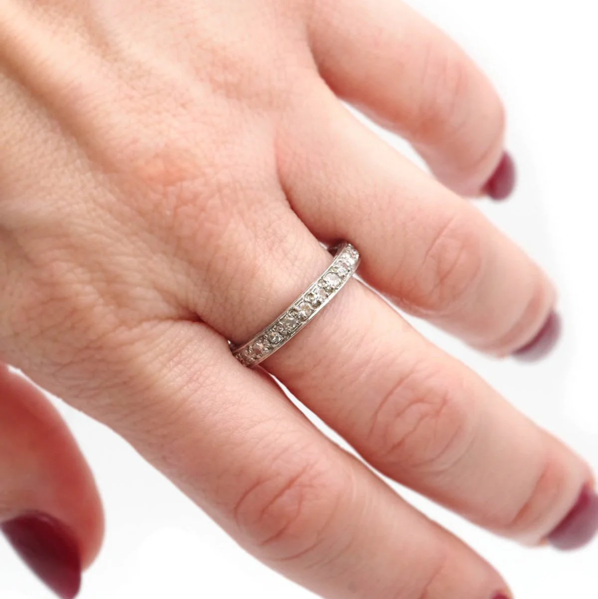 Bague Alliance en platine et diamants - Image 2