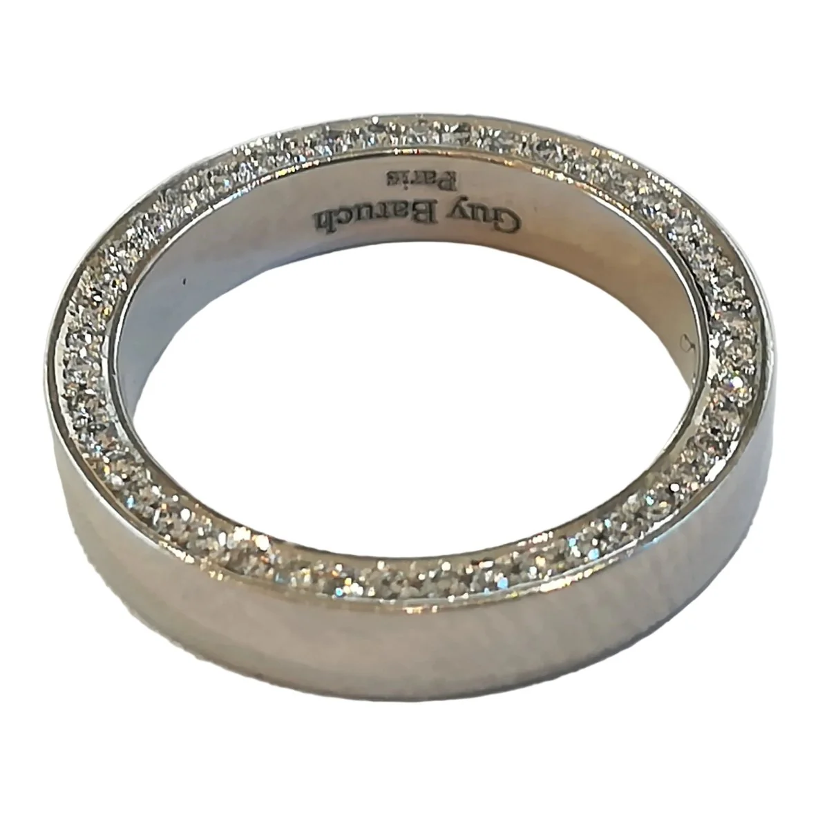 Bague Alliance GUY BARUCH en platine et diamants - Image 2
