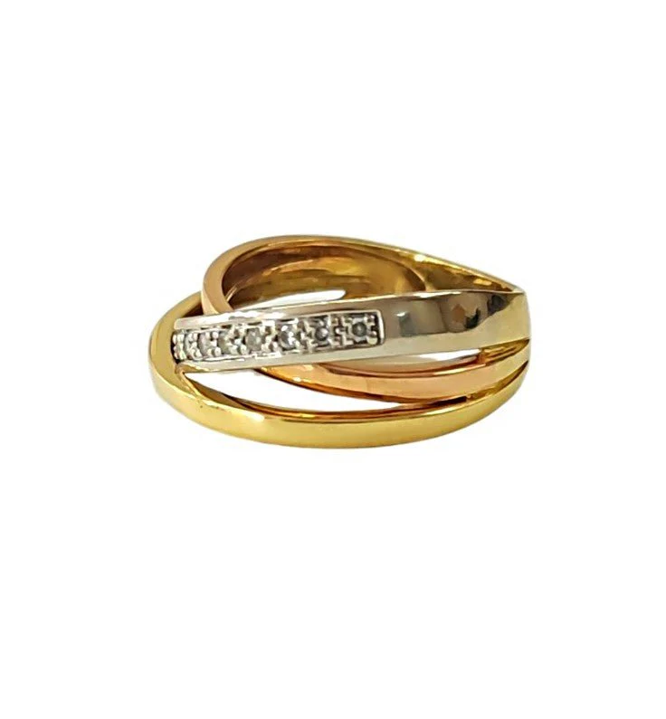 Bague Alliance GUY LAROCHE en or blanc, or jaune, or rose et diamants - Image 5