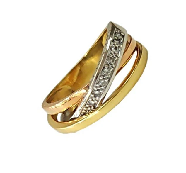 Bague Alliance GUY LAROCHE en or blanc, or jaune, or rose et diamants - Image 7