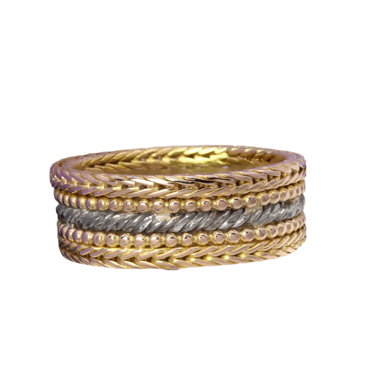 Bague Alliance en or blanc et or rose