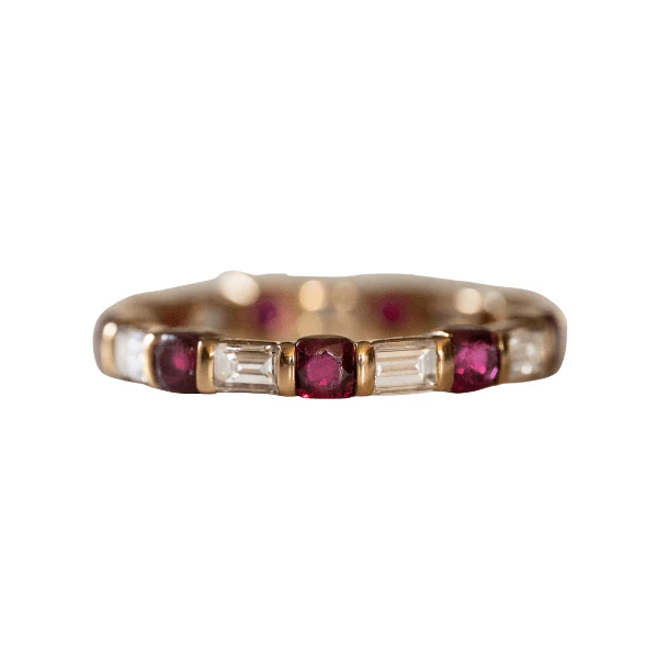 Bague Alliance MAUBOUSSIN en or jaune, rubis et diamants - Image 4
