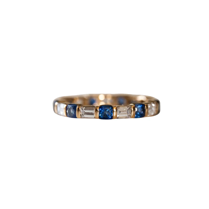 Bague Alliance MAUBOUSSIN en or jaune, saphirs et diamants